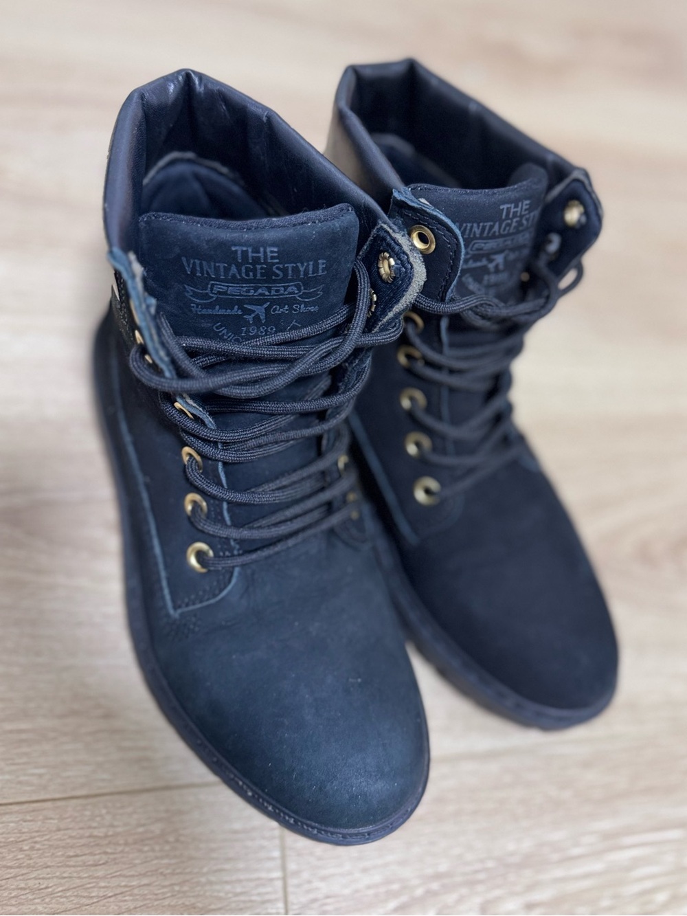 NWOT Pegada 1989 Black Leather Boots - Women’s Size 5 / EUR 35
